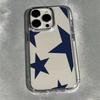 Чехол для телефона с узором из синих звезд, подходит для iPhone 17 16 15 14 13 12 11 Pro/Max/Plus, противоударная задняя крышка