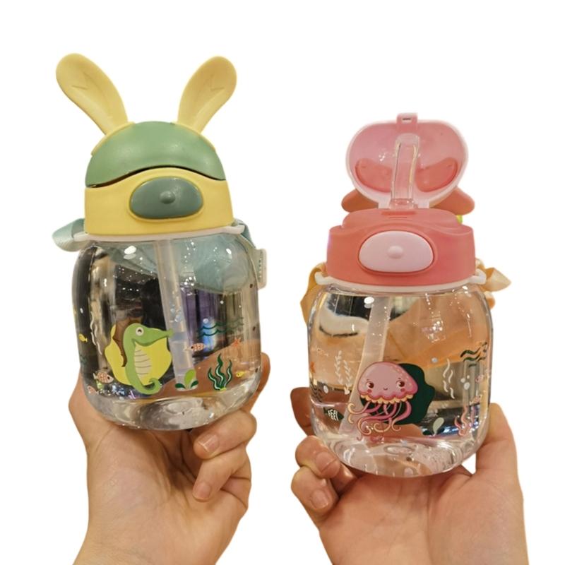 Bpas Frees Childrens Rabbit Figure Design Drinking Bottle With Carry Handle And Simple to clean Drinking Lip