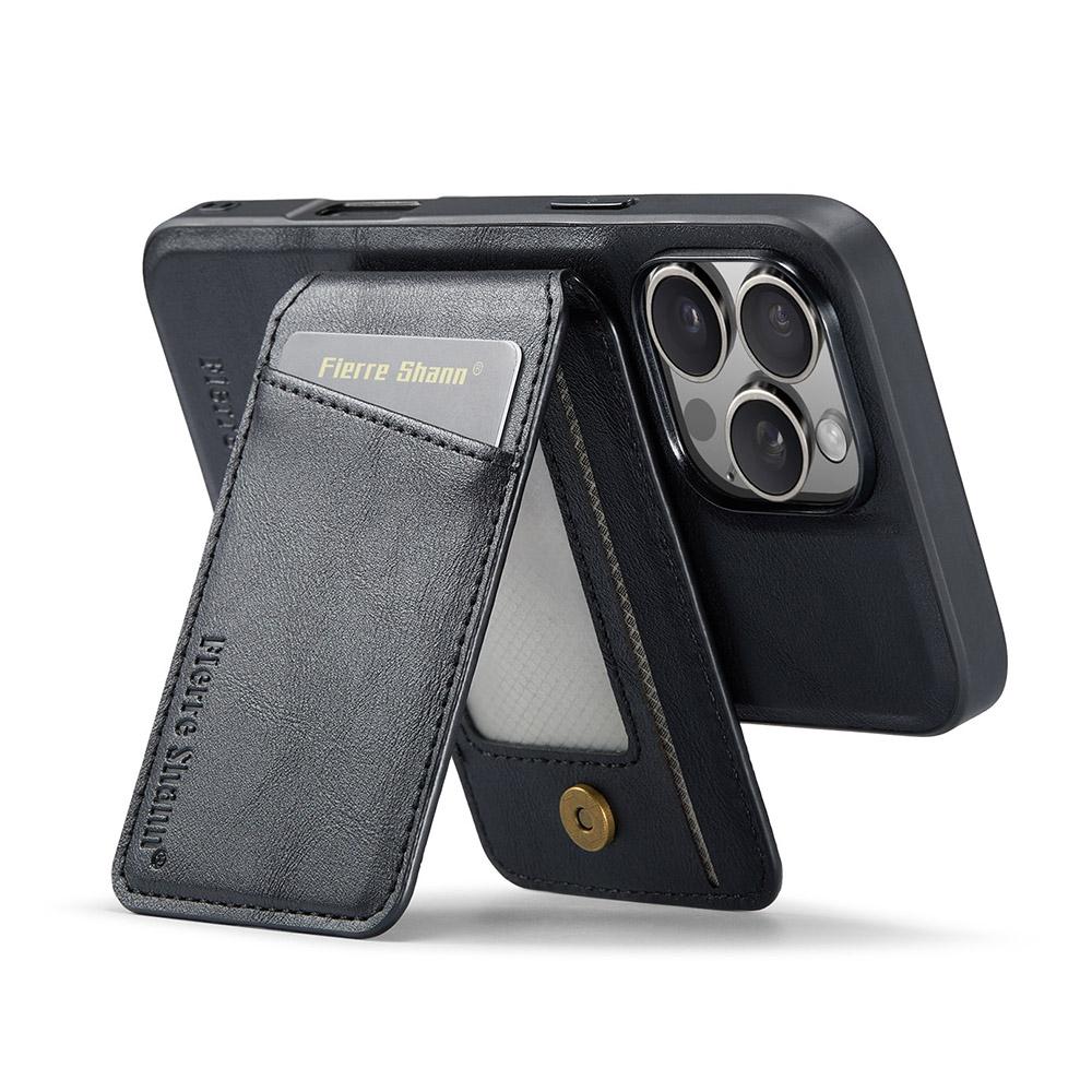 FIERRE SHANN 025 Стиль Чехол для iPhone 16 Pro Max Кожа+ТПУ Съемные слоты для карт Чехол для телефона