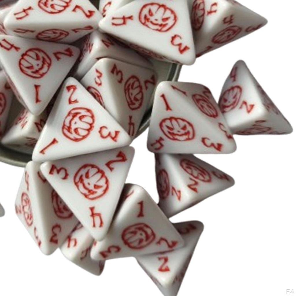 Набор из 25 кубиков D4, многосторонний акрил для карточных игр