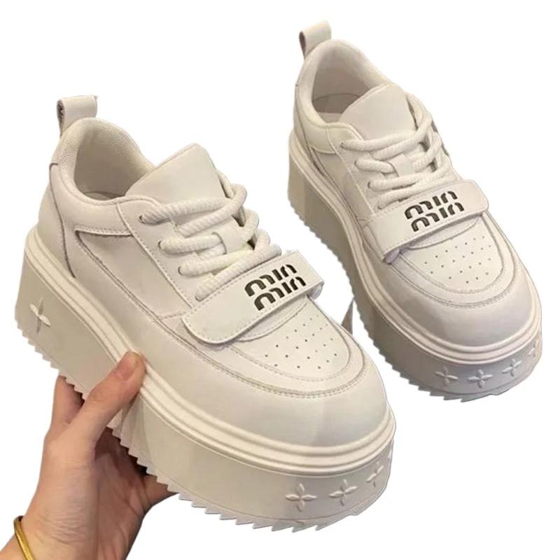 SyfIyno Весна и осень Новые толстые подошвы приподнятые спортивные скейтборды женские модные универсальные повседневные туфли кроссовки женские