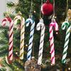 6/12Pcs Glitter Christmas Candy Canes Ornaments Crutches Xmas Tree Hanging Pendant Plastic Canes DIY Festival Party Decoration
