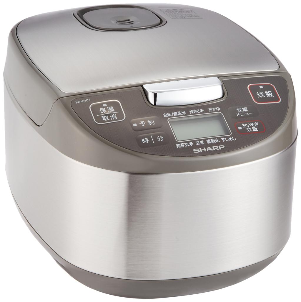 Sharp Rice Cooker Microcomputer Method Cups Black Thick Pot Spherical Cooking Silver 5.5 KS-S10J-S