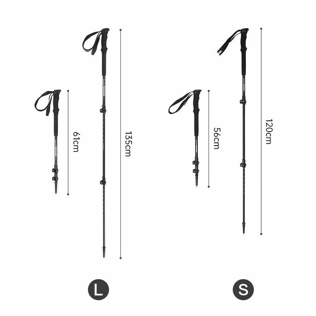 Naturehike Трекинговые палки для скалолазания Легкий алюминиевый компактный телескопический алюминиевый складной трехступенчатый (2 шт., Серый)