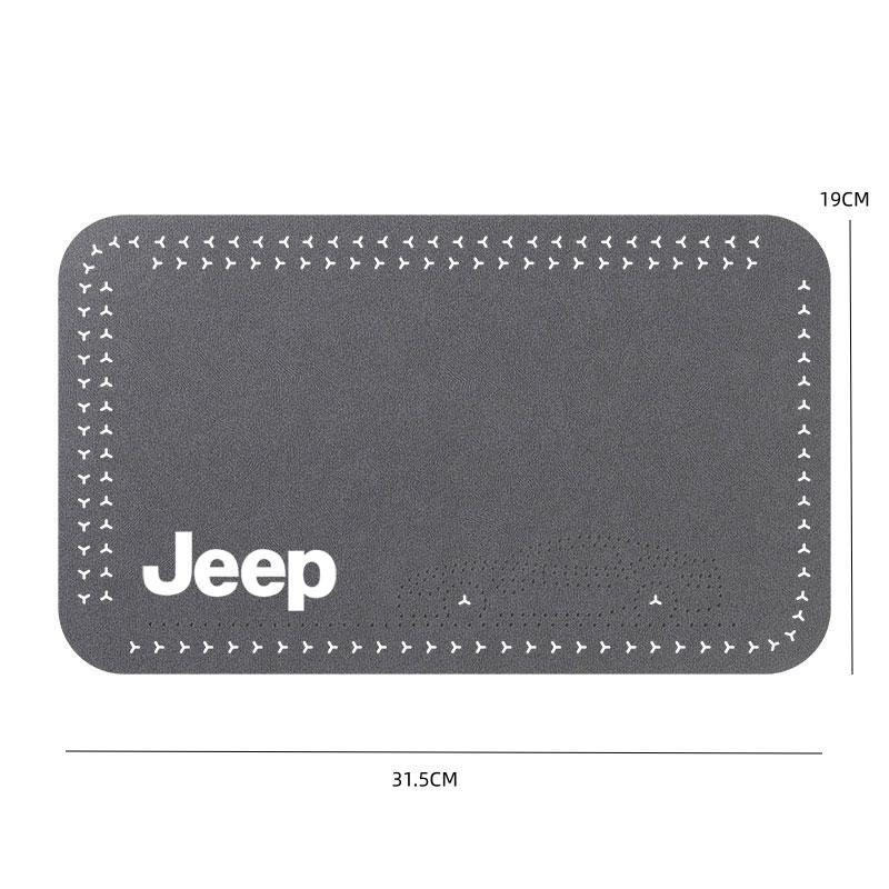AIY5 Car Armrest Box Mat Soft Case Center Console Box Pad Mat For Jeep Grand Cherokee Wrangler JK Gladiator Compass Renegade Patriot
