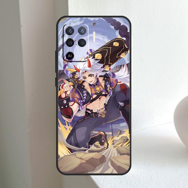 Чехол Genshin Impact Аратаки Итто для OPPO A78 A98 A18 A38 A58 A5 A6 Pro A15 A17 A57 A16 A76 A96 A54 A74 A94 A40 A60 A80