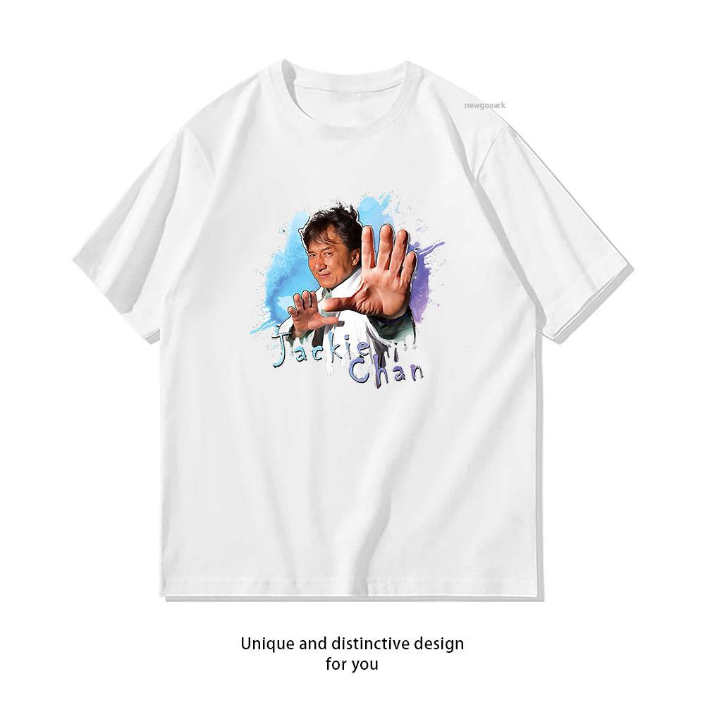 Футболка Jackie Chan Splash colour WoУнисекс Унисекс Повседневная Хлопок Графические Футболки Взрослые Топы Футболка Короткий рукав Дышащая