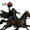 Artistic Desktop Sculptures Lighted Headless Horseman Statue Light Up Riding Horse Warm Gothic Home Decor Glow LED Pumpkin Head Sculpture for
