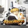1pc miya atsumu Blanket with Custom Name, Gift, for Men and Women, Soft Blanket, Good for Sofa Bed Couch Travel, Lightweight Flannel Blanket