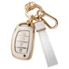 Чехол для автомобильного ключа с золотым краем и узором из камня с подвеской-брелком