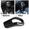 Carbon Fiber Style Car Gear Shift Knob Cover Trim for Land Rover Range Rover Sport 2014 2017