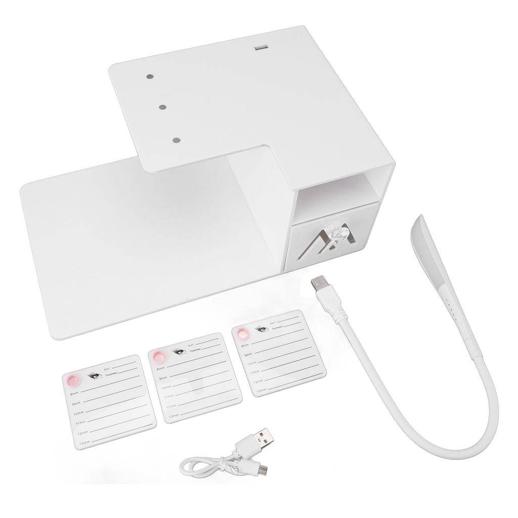 Eyelash Extension Pillow Shelf with LED Light Rechargeable Acrylic Lash Grafting Makeup Workbench