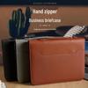Cross-Border A4 Portable Zipper Folder: Custom Large Capacity Men's PU Multi-Function Briefcase