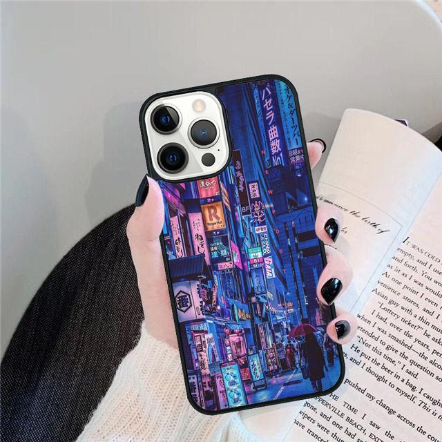Японские улицы Токио Неоновый Рай Чехол для телефона Для iPhone 16 15 14 Plus X XR XS apple 16 11 12 13Pro Max coque