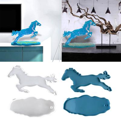 Силиконовая форма для лошади Pentium с формой для шасси для литья из эпоксидной смолы, поделок с животными, современных украшений для дома
