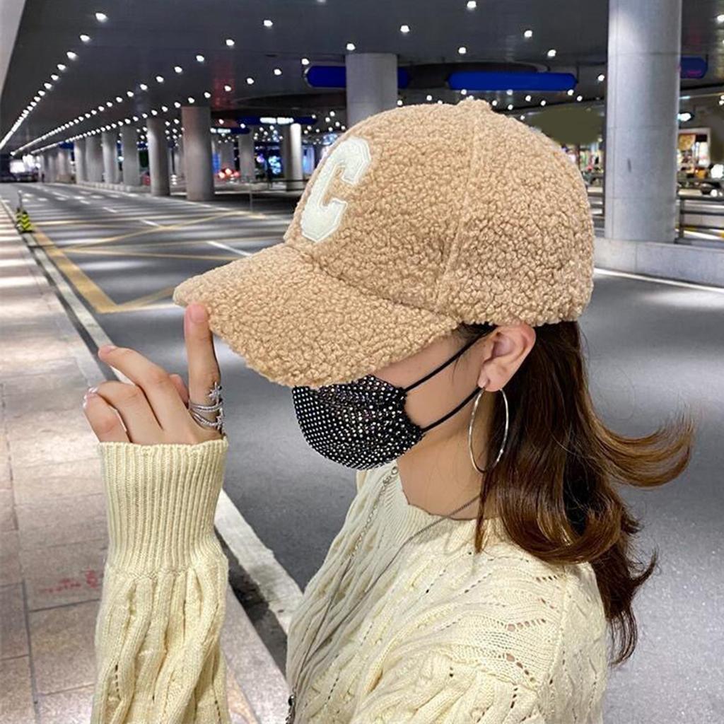 Взрослая бейсболка из берберского флиса, ветрозащитная кепка-утка Harajuku для женщин, девочек, уличная шляпа с вышивкой буквы C