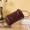 Popular Genuine Cowhide Cylinder Bags Retro Fashion Messenger Bag Women Designer Shoulder Bag