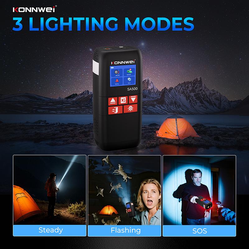 SA500 Car Jump Starter Air Pump Power Bank 10400mAh Car Jump Starter with air Compressor LED Lamp 12V Vehicle Tool Kits