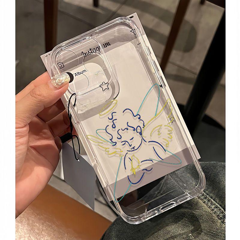 Чехол для телефона Line Angel Boy Мягкий Модный Для iPhone 17 Pro Max 16 Pro 15 Plus 14 13 mini 12 11 16E 17 Air