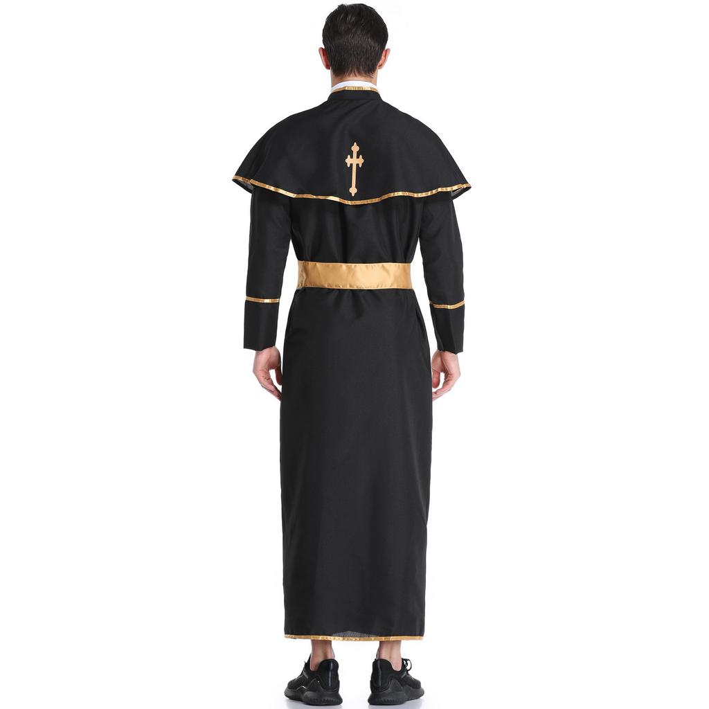 Halloween Priest Costume Ancient Greek Roman Cos Masquerade Missionary Robe Men's Performance Costume