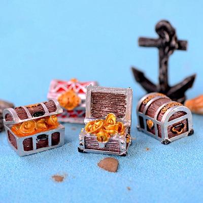 Сундук с сокровищами, антикварный творческий аквариум, украшение для аквариума, пейзаж, пират, золотые монеты, украшения, поделки из смолы