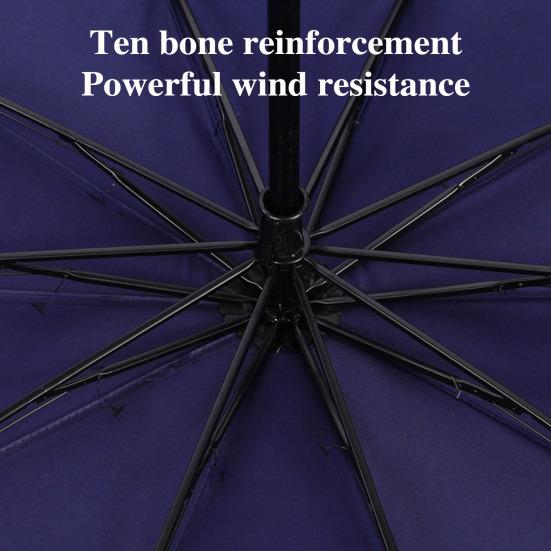 Очень большой складной зонт с двойным куполом, солнцезащитный, с защитой от ультрафиолета и светоотражающими полосами, ветрозащитный, 10-спицевый, водонепроницаемый, солнцезащитный, дождевой зонт