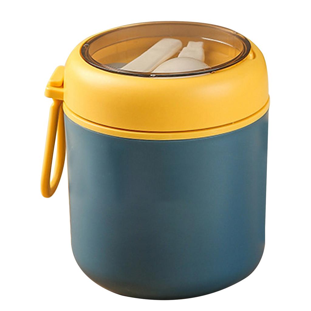 Термос из нержавеющей стали, портативные герметичные контейнеры для закусок со складной ложкой для использования на открытом воздухе, легкая бутылка для хранения