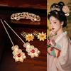 1 set Classical Ancient Hair Stick Chinese Style Hanfu Hair Accessories Flower Hair Comb  Jewelry