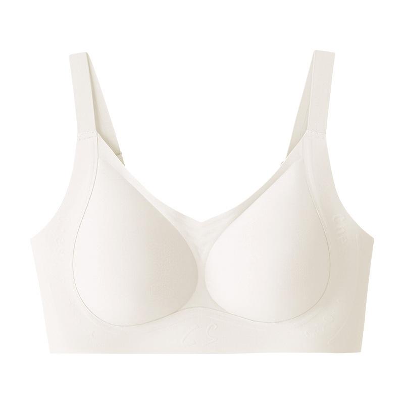 Jelly black technology underwear women's big breasts show small traceless upper support soft support gathering anti-sagging no steel ring bra