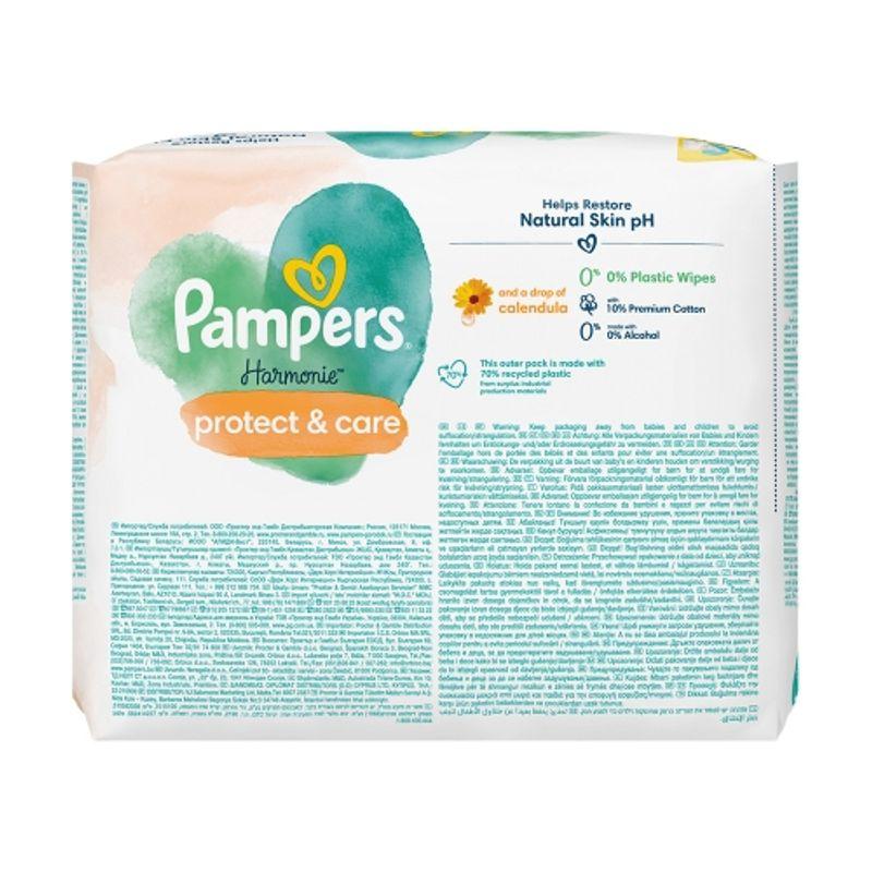 Влажные салфетки Pampers Harmony Protect & Care с календулой (4x44) 176 шт.