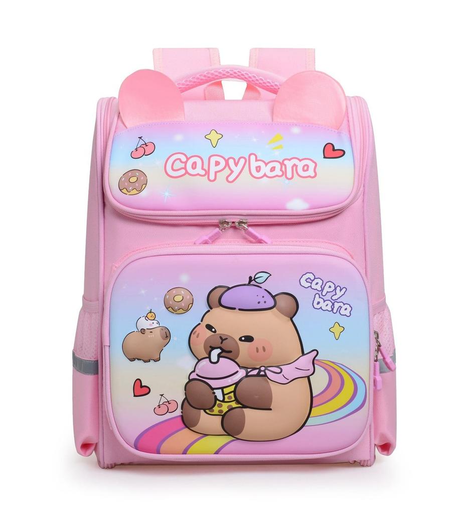 Capybara Children Backpack Rainbow Large Capacity Layered Storage Bag Gifts