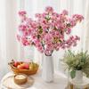 Элегантная искусственная ветка персикового цвета, реалистичное прикосновение, искусственный цветок, шелковая вишня, свадебный декор