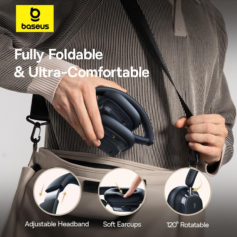 Baseus Беспроводные наушники Bowie 10 Max с шумоподавлением, время прослушивания 120 часов, игровая гарнитура с низкой задержкой