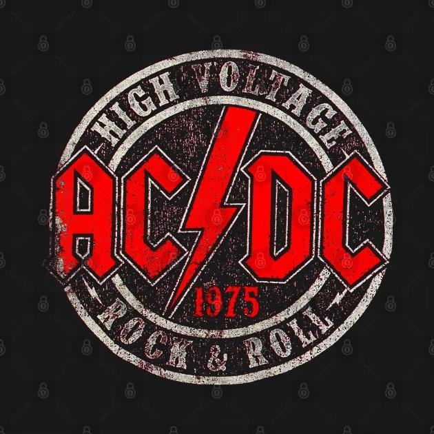 Винтажная футболка ACDC 1975Хип-хоп Мужской Топ с круглым вырезом Футболка с коротким рукавом Готика Уличная одежда Повседневные принты Подходит
