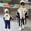 Детский комплект одежды на весну и осень для мальчиков и малышей, повседневные куртки и брюки, комплект из двух предметов, спортивная одежда