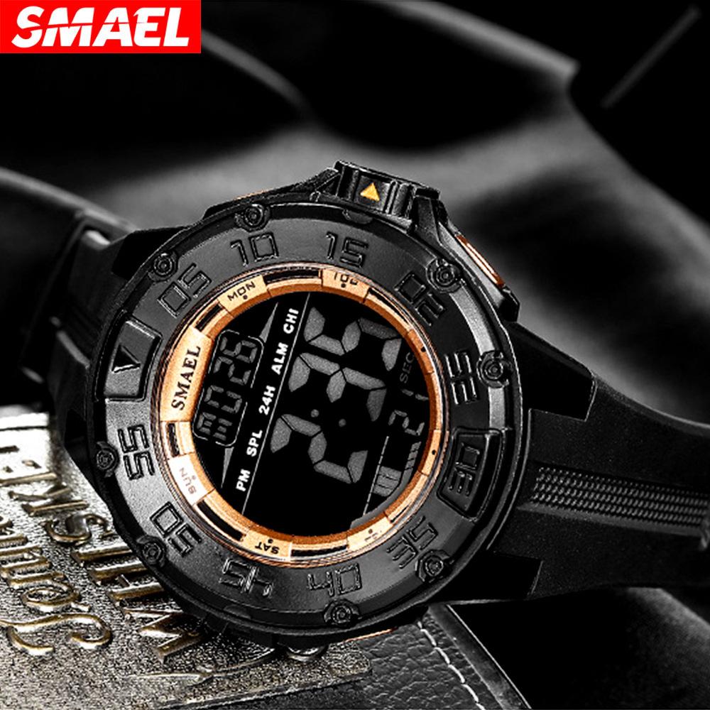 SMAEL Outdoor Многофункциональные спортивные электронные часы Светящиеся в темноте водонепроницаемые часы с большим циферблатом