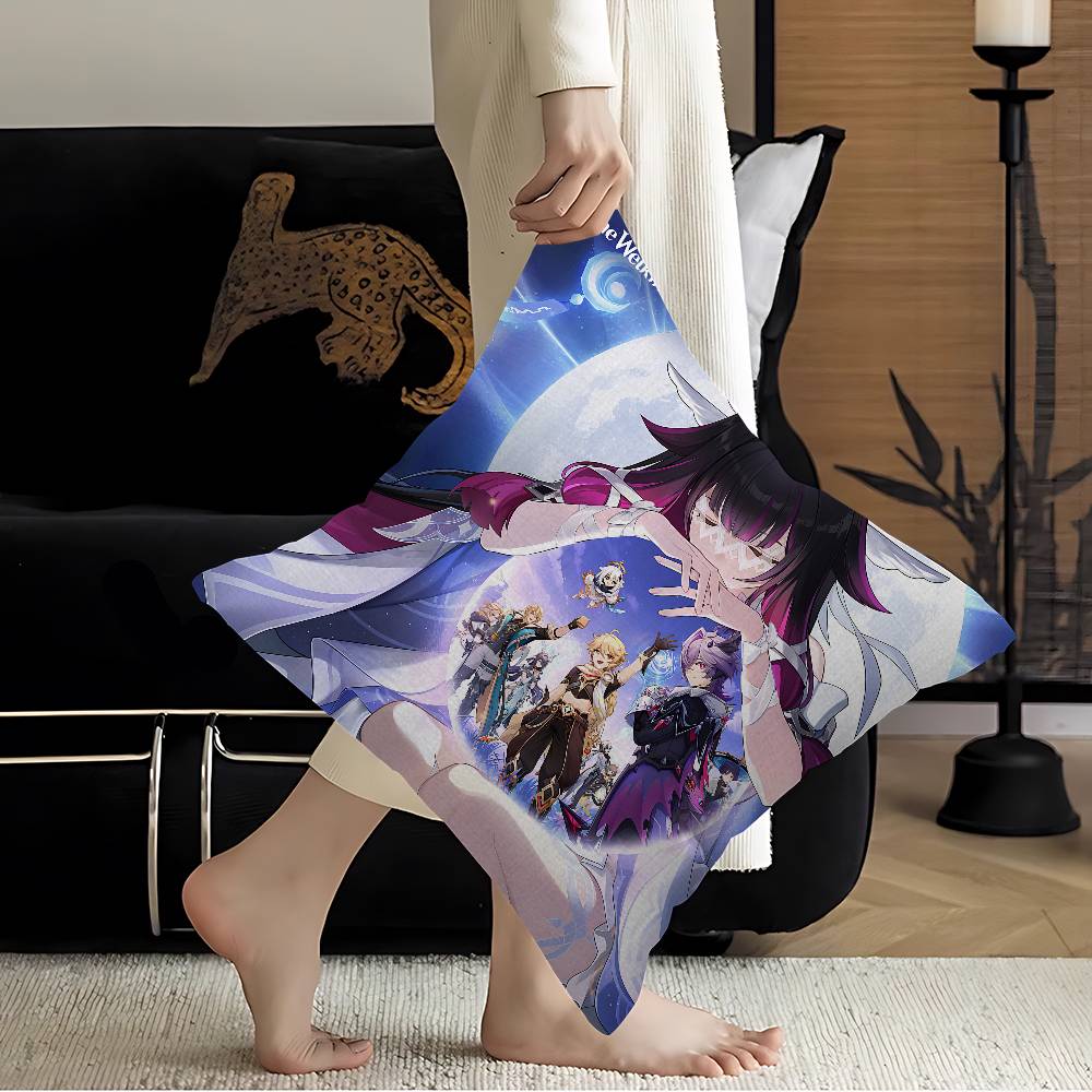 Genshin Impact Game Pillow Cover Sofa Cushion Cover Home Room Decoration Children Gift