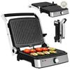 Grill Électrique Multifonction - ZEEGMA - 2000 W - Revêtement Anti-adhérent - Ouverture 180° - Plaques Amovibles