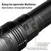 High Power Self Defense Flashlight Aluminum Camping Rechargeable Lamp Electric Teaser Ultra Powerful Defense 18650 LED USB Light