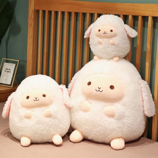 Stuffed Sheep Doll Full Filling Sleeping Accompany Elastic Cute Plush Sheep Cushion for Entertainment