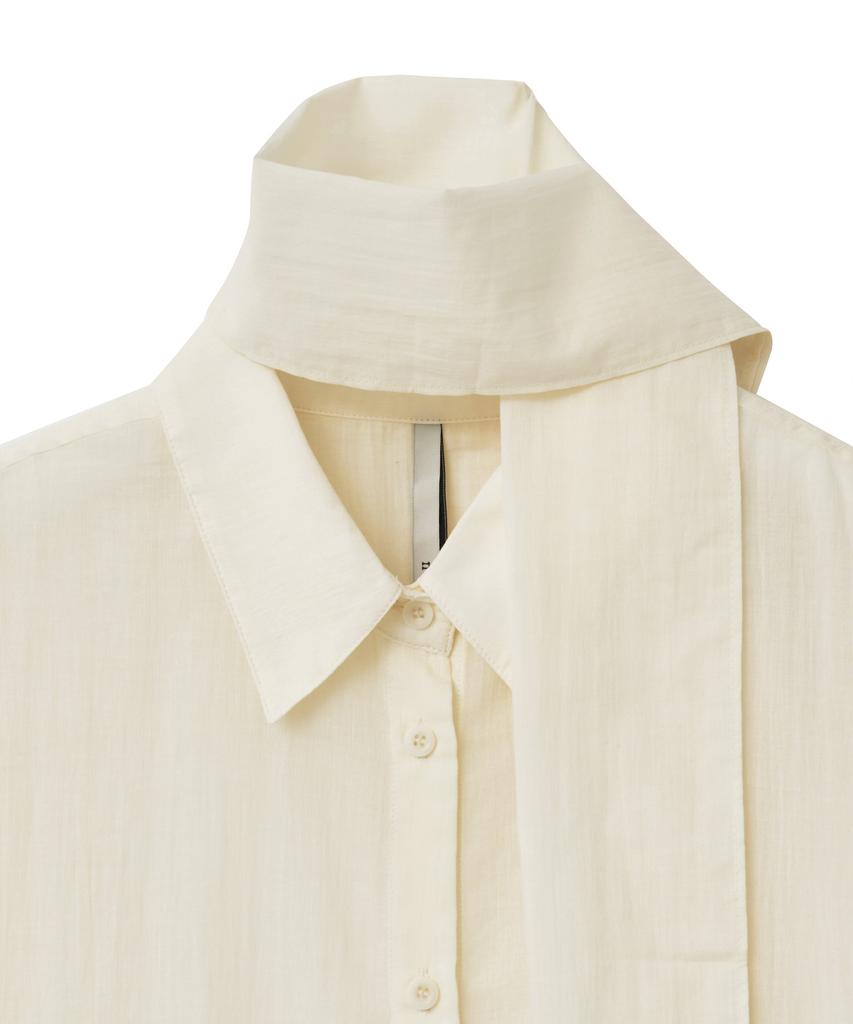NOIRER FOR WOMAN Pale Scarf Loose Fit Shirt (Buttercream)