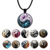 1Pc Yin Yang Tai Chi Butterfly Necklace, Time Gem Black Cord Pendant Sweater Chain for Women