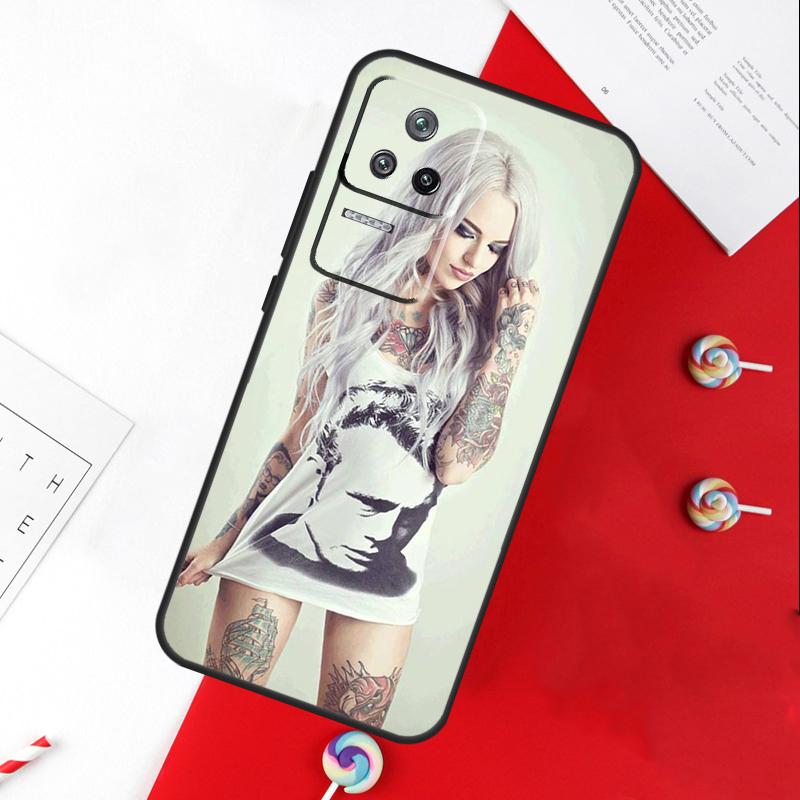 Сексуальная Девушка с Татуировкой на Рукаве Чехол Для Xiaomi 14T 11T 12T 13T Pro 13 14 15 Ultra POCO X7 Pro X3 X5 X6 F5 F6 M6 Pro Чехол