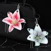 Креативный брелок для ключей в виде цветка орхидеи и лилии, аксессуары для украшения рюкзака