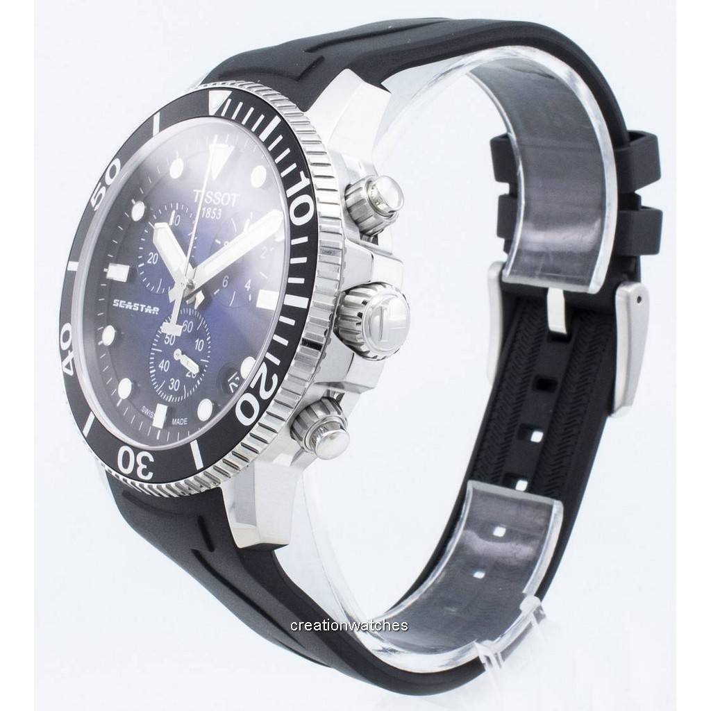Tissot Seastar 1000 T120.417.17.041.00 T1204171704100 Хронограф 4 камня Кварцевые 300M Мужские часы