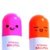 6 Pcs Cute Smiling Face Pill Ball Point Pen Telescopic Vitamin Capsule Ballpen