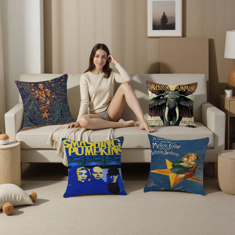The Smashing Pumpkins band Maple Design Cushion Cover Happy Autumn Harvest decor Holiday Decorati Pillow Cover