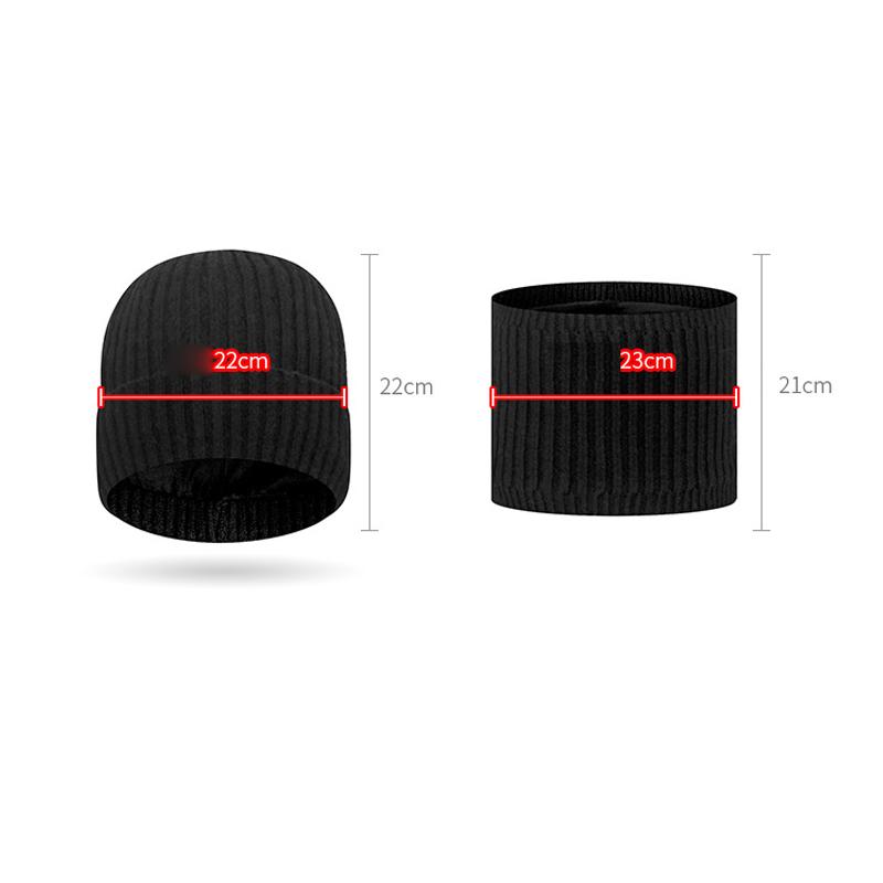 Зимняя шерстяная теплая вязаная шапка Мужская уличная ветрозащитная холодостойкая флисовая манишка Комплект из двух предметов шерстяная шапка