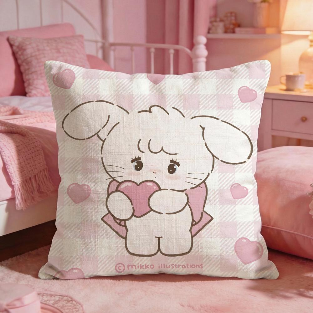 MMikkoS Cute Cat Cartoon Cushion Cover Premium Comfort Reversible Pillow Cove Two In One Design For Any Room Car Interior