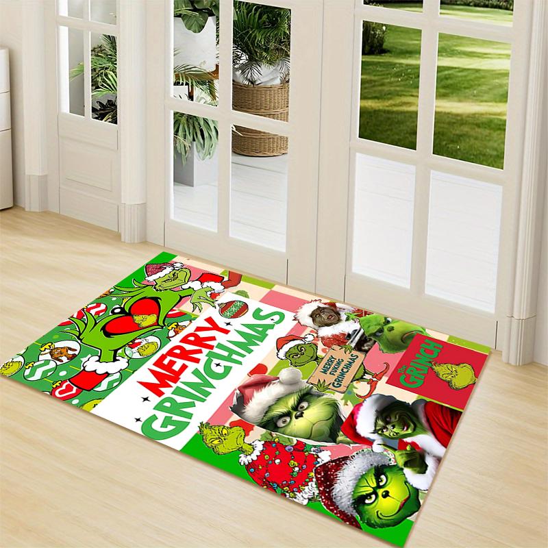 Grinch Christmas Celebration Carpet Rug Soft Washable Antislip Home Living Room Sofa Mats Personalized Christmas Rug